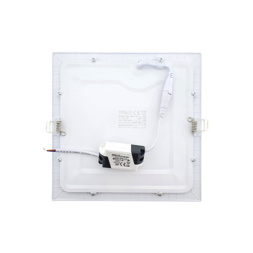 Foco de encastrar LED SQUARE LED/18W/230V 6500K 22x22 cm branco