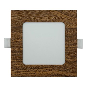 Foco de encastrar LED SQUARE LED/6W/230V 4200K 11,8x11,8 cm castanho
