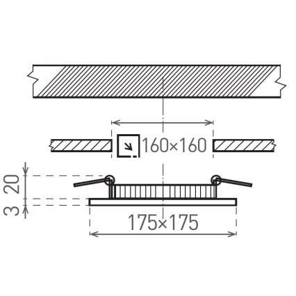 Foco de encastrar LED VEGA LED/12W/230V 2900/3900/5800K 17,5x17,5 cm preto