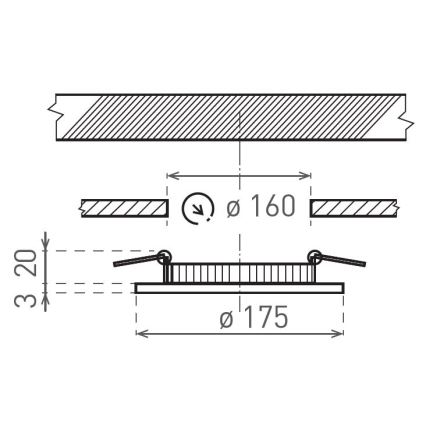 Foco de encastrar LED VEGA LED/12W/230V 2900/3900/5800K diâmetro 17,5 cm preto