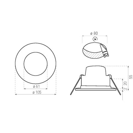 Foco de encastrar para casa de banho LED BONO LED/8W/230V 3000K IP65 preto