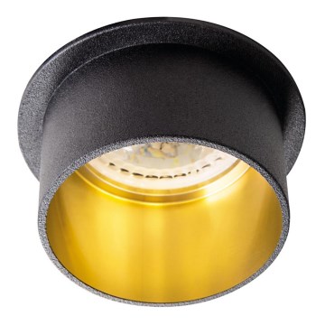 Foco de encastrar SPAG GU10/35W preto/dourado