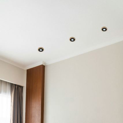 Foco de encastrar TOBBY 1xGU10/20W/230V diâmetro 11,5 cm carvalho/preto