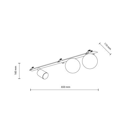 Foco de encastrar VOX 2xG9/8W/230V + 1xGU10/10W preto