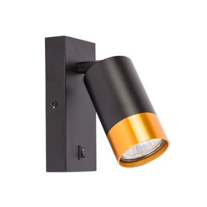 Foco de parede 1xGU10/35W/230V preto/dourada
