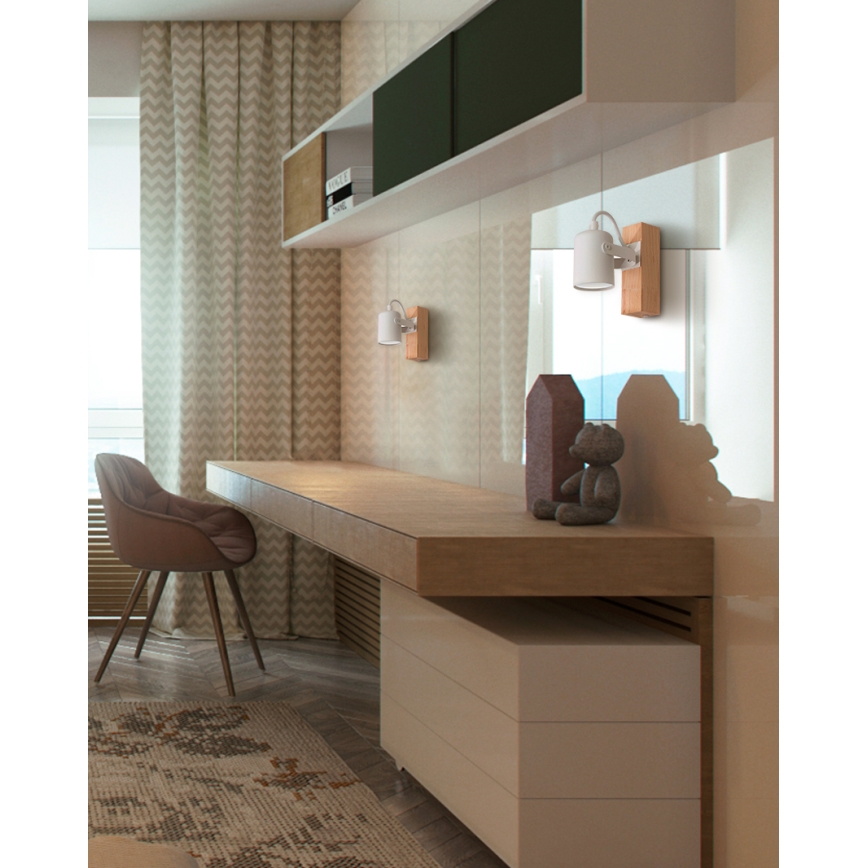 Foco de parede 1xGU10/50W/230V faia/branco