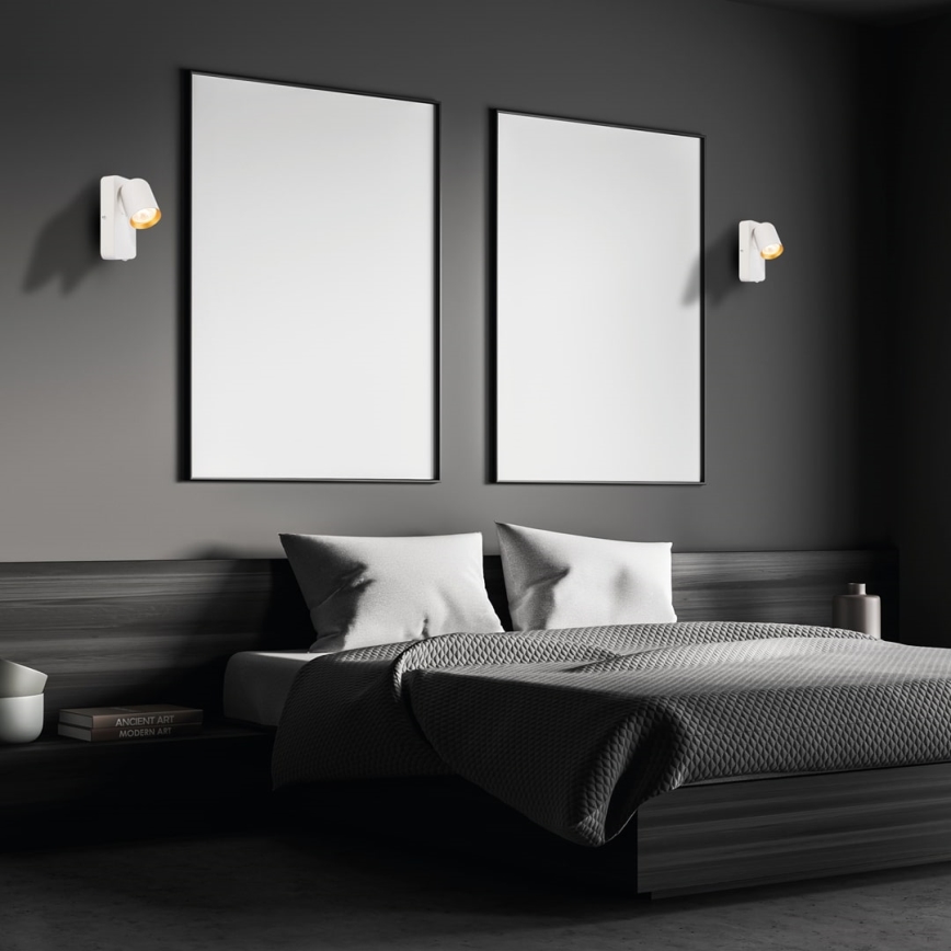 Foco de parede ANDY 1xGU10/8W/230V branco/dourada