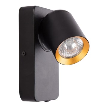 Foco de parede ANDY 1xGU10/8W/230V preto/dourada