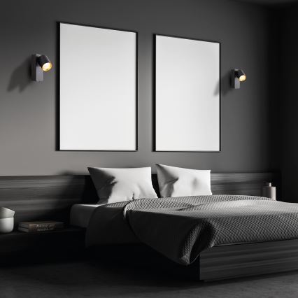 Foco de parede ANDY 1xGU10/8W/230V preto/dourada