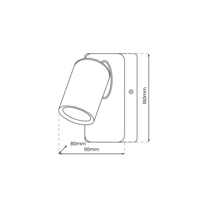 Foco de parede ANDY 1xGU10/8W/230V preto/dourada