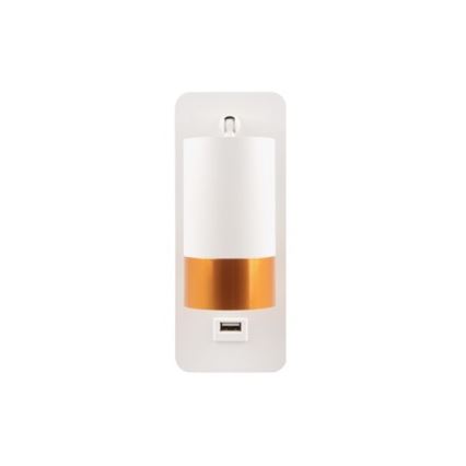 Foco de parede com carregador USB 1xGU10/35W/230V branco/dourado