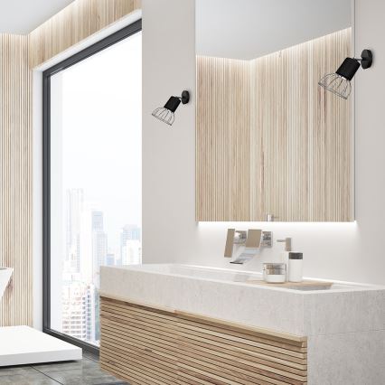 Foco de parede DANTE 1xGU10/25W/230V preto/cromado brilhante