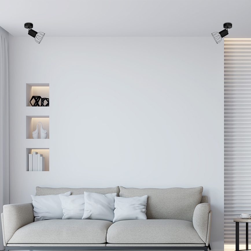 Foco de parede DANTE 1xGU10/25W/230V preto/cromado brilhante