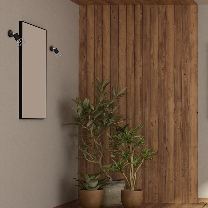 Foco de parede DANTE 1xGU10/25W/230V preto/cromado brilhante