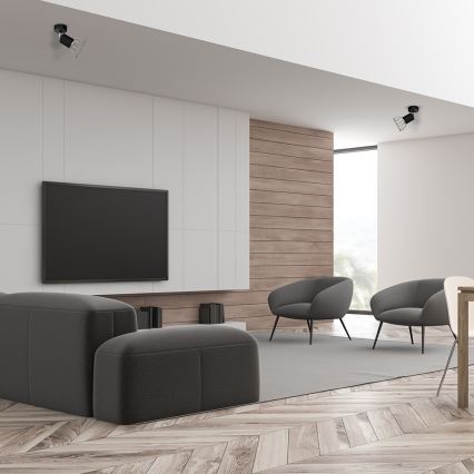 Foco de parede DANTE 1xGU10/25W/230V preto/cromado brilhante