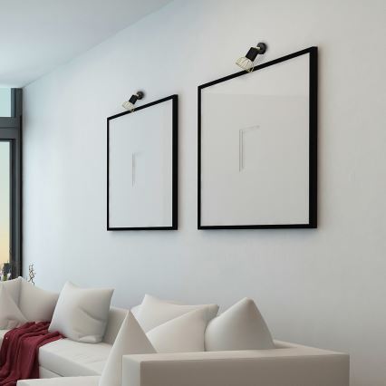 Foco de parede DANTE 1xGU10/25W/230V preto/dourado