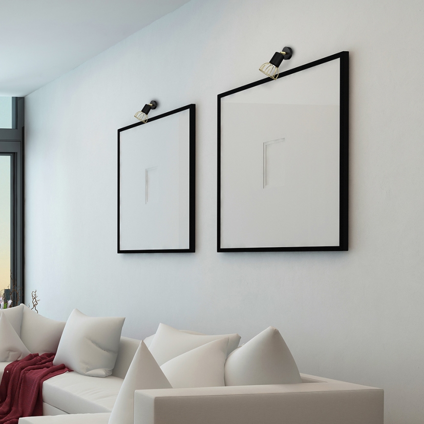 Foco de parede DANTE 1xGU10/25W/230V preto/dourado