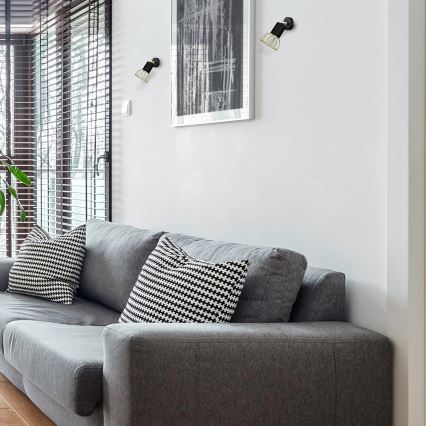 Foco de parede DANTE 1xGU10/25W/230V preto/dourado