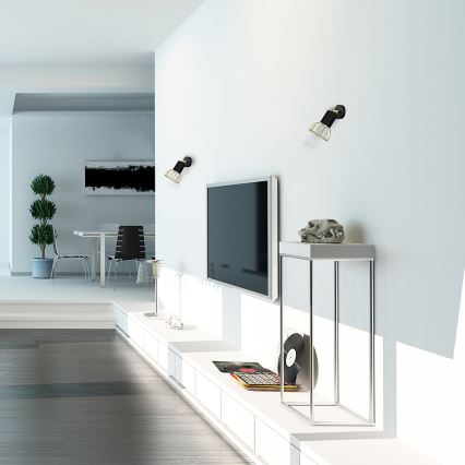 Foco de parede DANTE 1xGU10/25W/230V preto/dourado