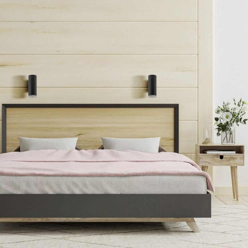 Foco de parede de casa de banho TURYN 1xGU10/10W/230V IP44 preto