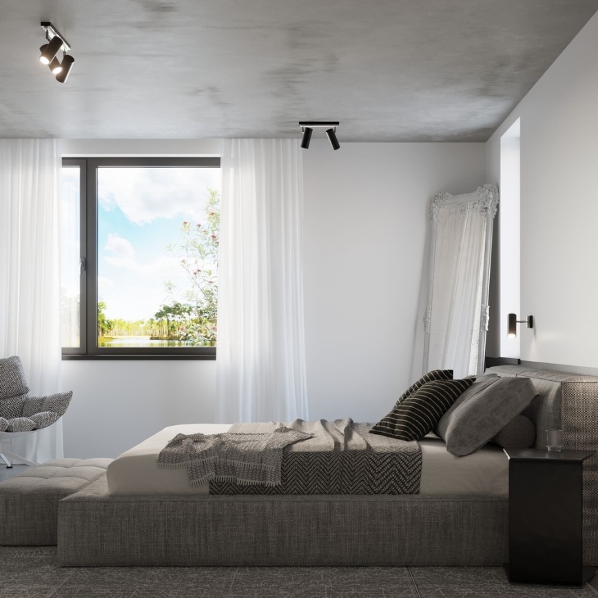 Foco de parede DIREZIONE 1xGU10/40W/230V preto