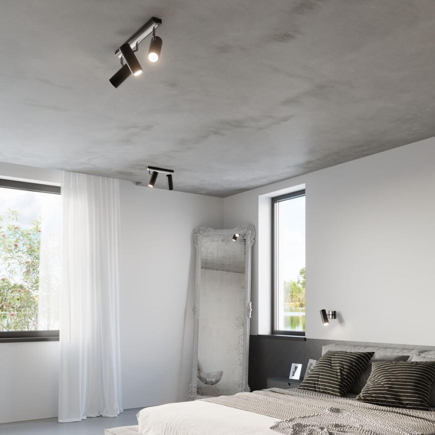 Foco de parede DIREZIONE 1xGU10/40W/230V preto