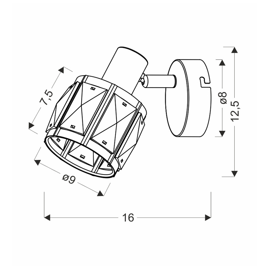Foco de parede DUBAI 1xE14/40W/230V preto/dourado
