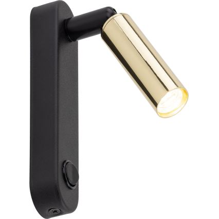 Foco de parede ENZO 1xG9/8W/230V preto/dourado