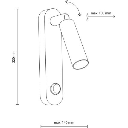 Foco de parede ENZO 1xG9/8W/230V preto/dourado