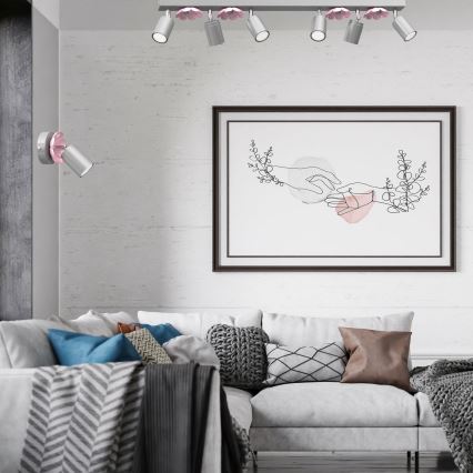 Foco de parede FLOR 1xGU10/8W/230V cromado mate