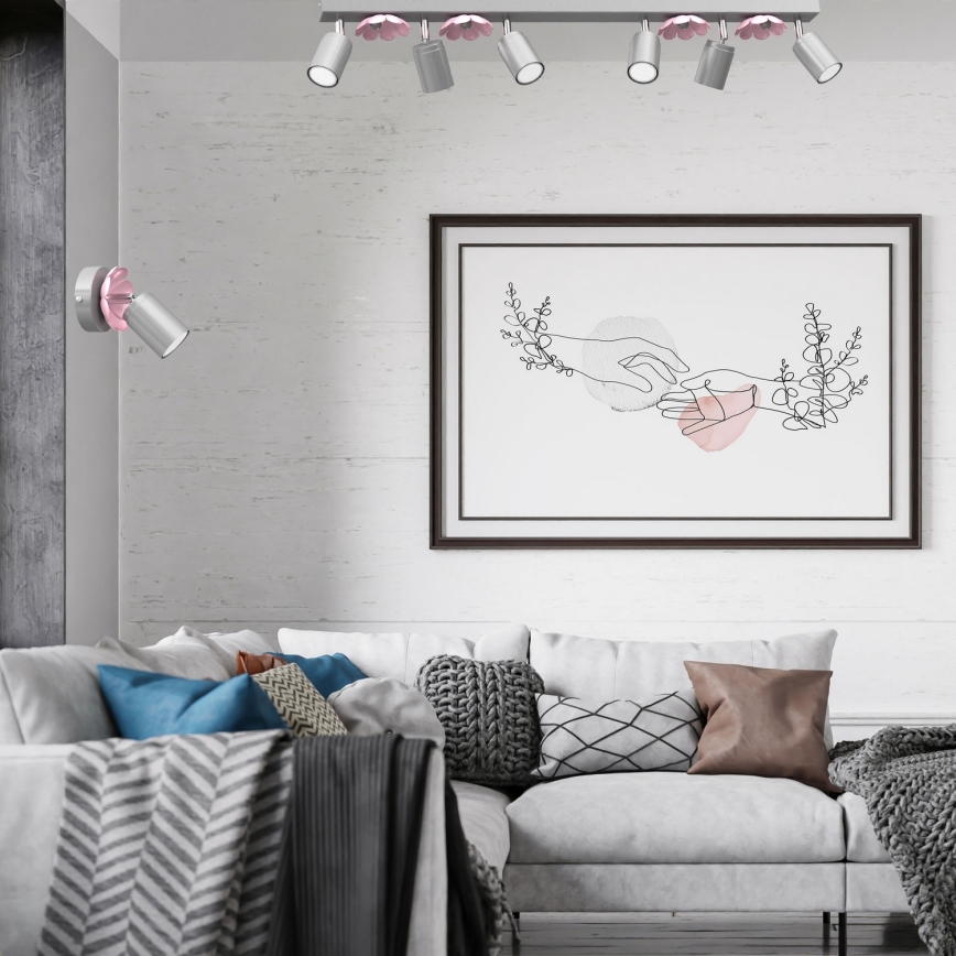 Foco de parede FLOR 1xGU10/8W/230V cromado mate