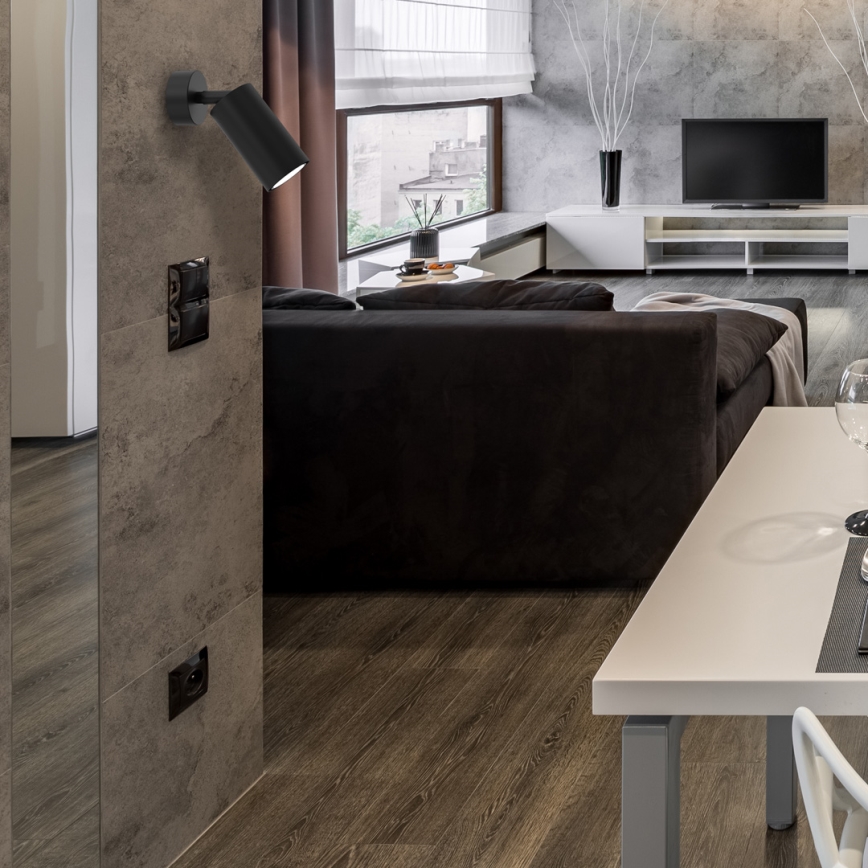 Foco de parede HUDSON 1xGU10/8W/230V preto