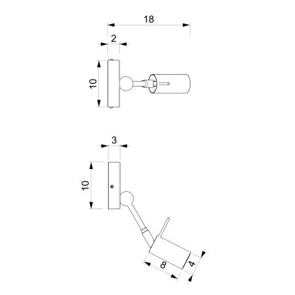 Foco de parede IRIS 1xGU10/MR11/40W/230V preto/dourado