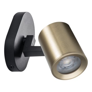 Foco de parede LAURIN 1xGU10/10W/230V latão/preto