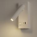 Foco de parede LED com USB LED/2W/230V branco