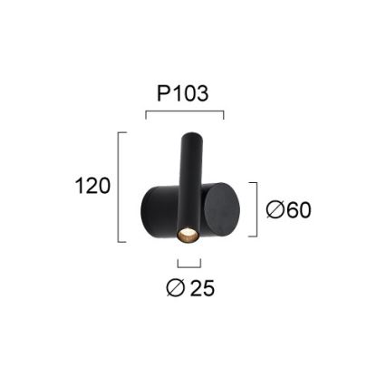 Foco de parede LED dimerizável PLANET LED/4W/230V preto