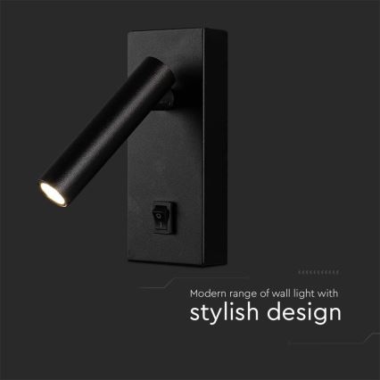 Foco de parede LED LED/2W/230V 4000K preto