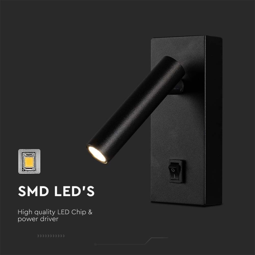 Foco de parede LED LED/2W/230V 4000K preto
