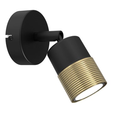 Foco de parede MIZU 1xGU10/8W/230V preto/latão