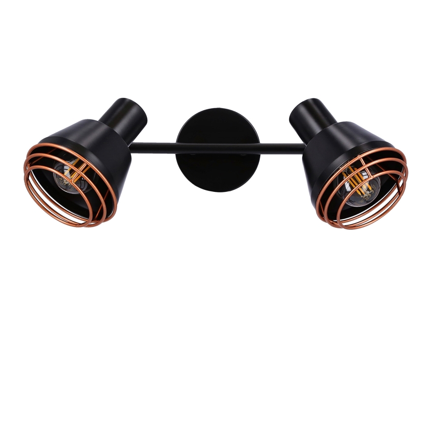 Foco de parede NERIA 2xE14/40W/230V preto/cobre