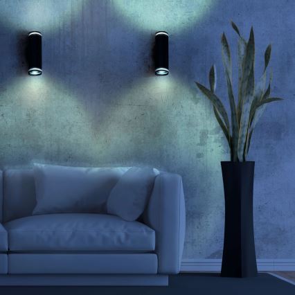 Foco de parede PARIS 2xGU10/10W/230V IP20 preto