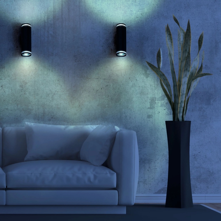 Foco de parede PARIS 2xGU10/10W/230V IP20 preto