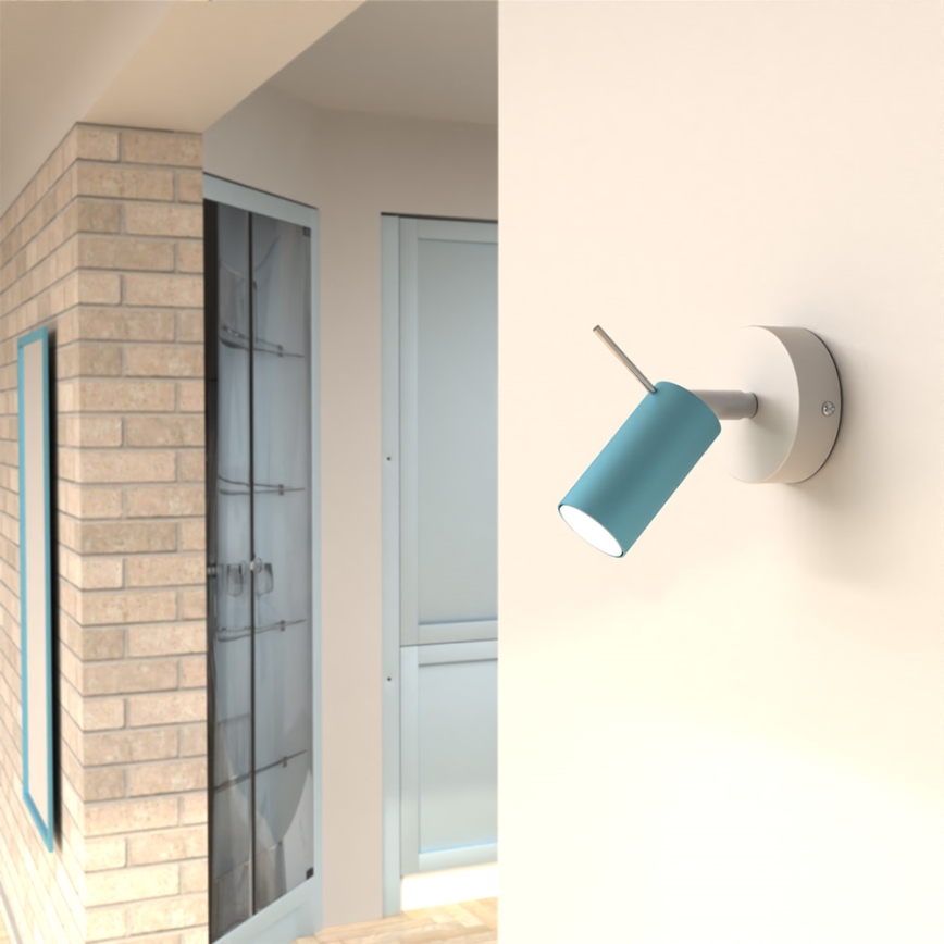 Foco de parede PRESTON 1xGU10/40W/230V azul