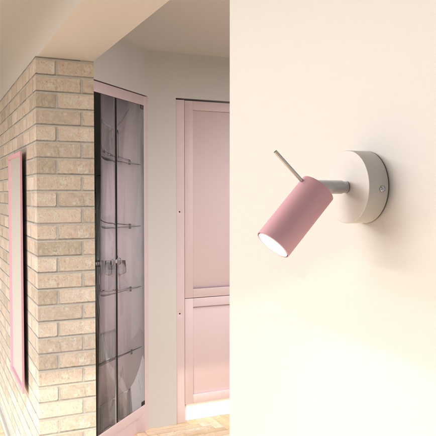 Foco de parede PRESTON 1xGU10/40W/230V rosa