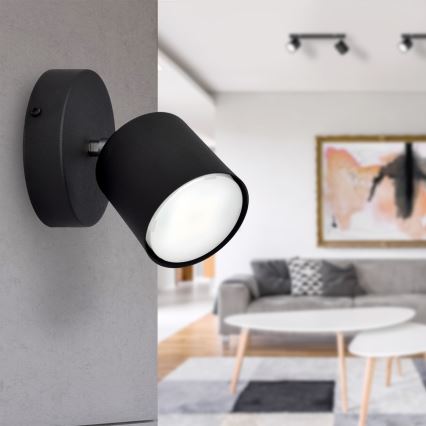 Foco de parede PUNTA 1xGX53/10W/230V preto