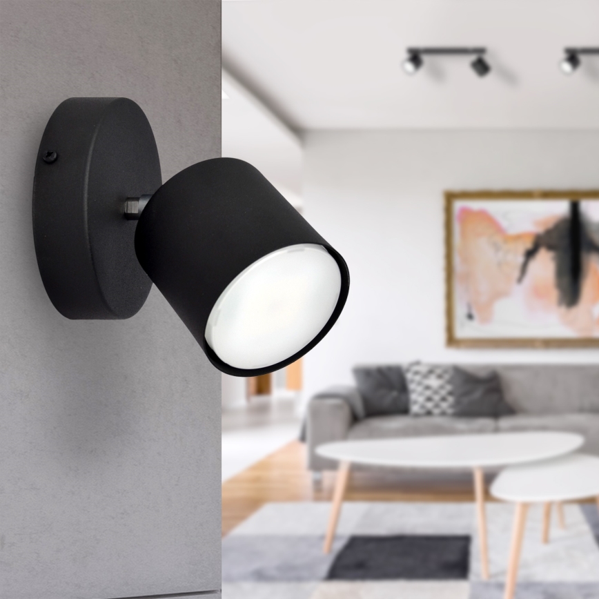 Foco de parede PUNTA 1xGX53/10W/230V preto