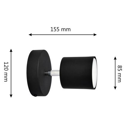 Foco de parede PUNTA 1xGX53/10W/230V preto