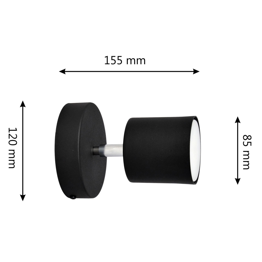Foco de parede PUNTA 1xGX53/10W/230V preto