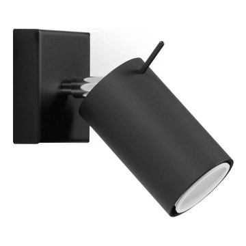 Foco de parede RING 1xGU10/10W/230V preto