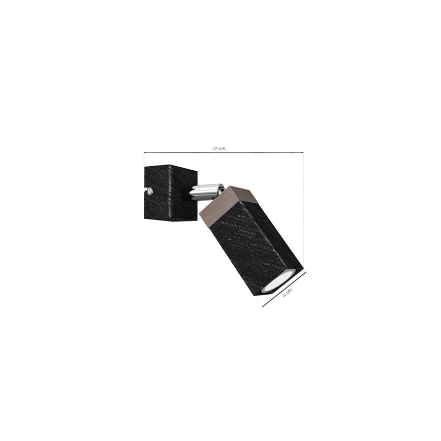 Foco de parede SOLO 1xGU10/MR11/40W/230V preto